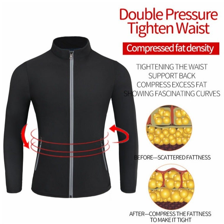 Sweaty Suit Men'S Sports European Code Running Fitness Suit Abdomen With Pocket Strap Sweat Body Shaping Suit - Image 5